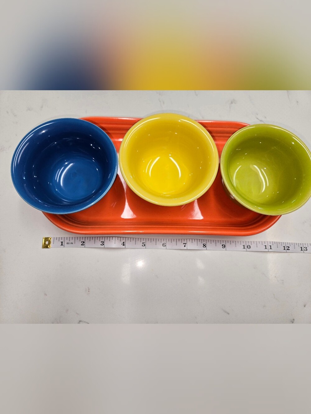 Fiesta USA Condiment Set – Tray + 3 Mini Bowls - EUC